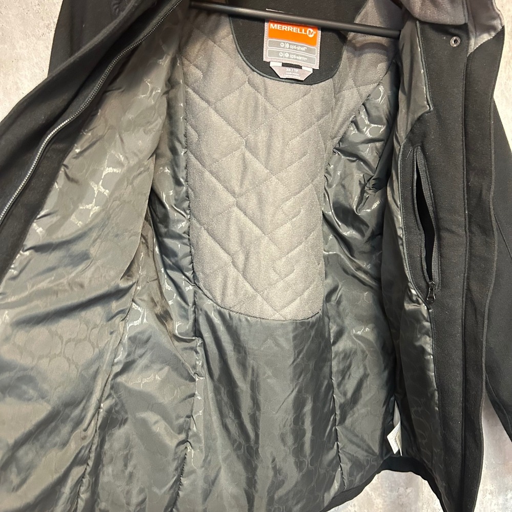 Merrell Opti-Shell Hooded Duffle Coat Black Toggle Parka Jacket Women's XS READ - Picture 13 of 14